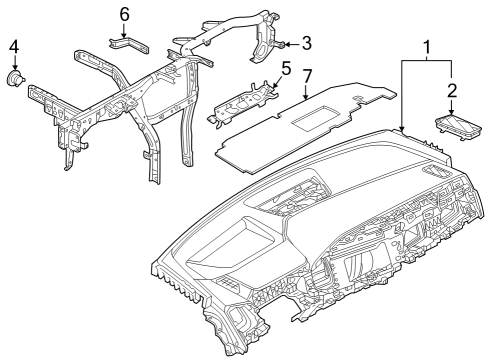 2023 Audi Q4 e-tron Sportback Defroster Grille Diagram for 89B-819-794-4PK