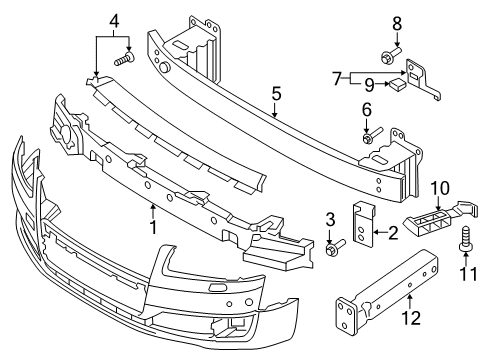 2017 Audi A8 Quattro Bumper & Components - Front Diagram