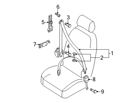 2013 Audi allroad Front Seat Belts Diagram