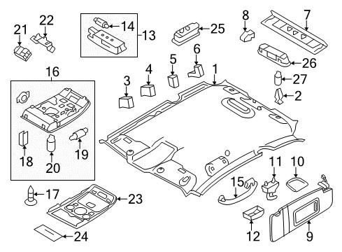 2012 Audi Q5 Interior Trim - Roof Diagram