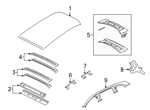 2015 Audi Q7 Roof & Components Diagram 2