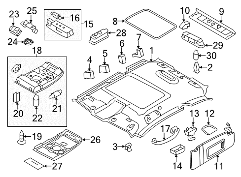 2017 Audi Q5 Interior Trim - Roof Diagram