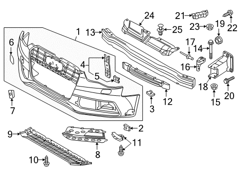 2013 Audi A5 Quattro Bumper & Components - Front Diagram 2