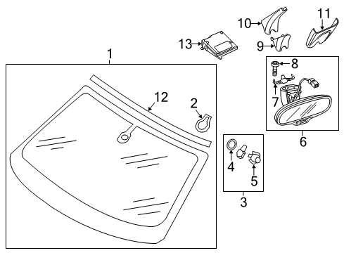 2021 Audi TT Quattro Glass - Windshield Diagram 2