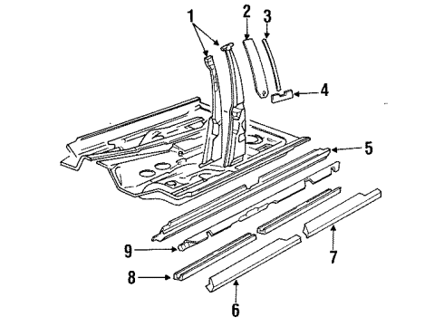 1990 Audi 200 Center Pillar & Rocker