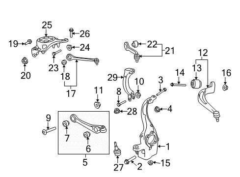 2015 Audi RS5 Front Lower Control Arm Lock Nut Diagram for WHT-003-684