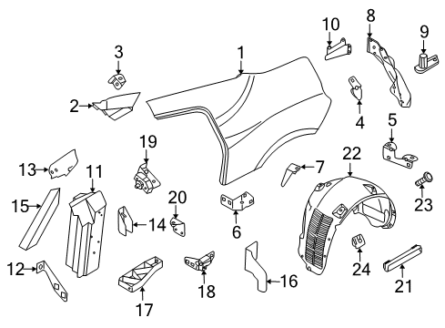 2014 Audi R8 Quarter Panel & Components Diagram 2