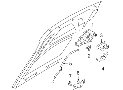 2011 Audi TT Quattro Lift Gate - Lock & Hardware Diagram