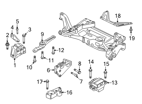 2011 Audi TT Quattro Engine & Trans Mounting Diagram