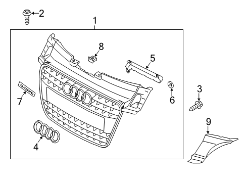 2013 Audi TT Quattro Grille & Components Diagram