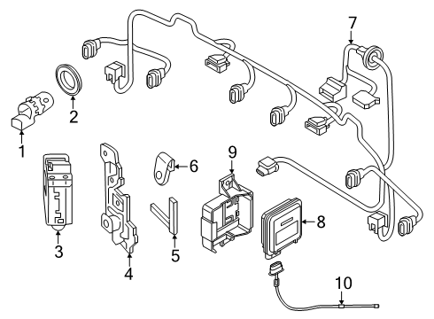 2019 Audi SQ5 Electrical Components - Rear Bumper Diagram