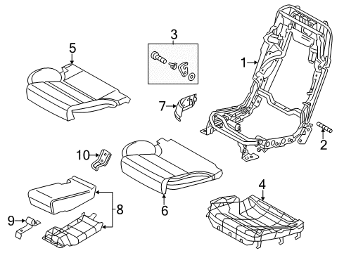 2013 Audi S8 Rear Seat Components Diagram 4