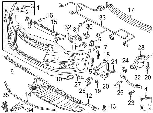 2013 Audi S6 Bumper & Components - Front Diagram