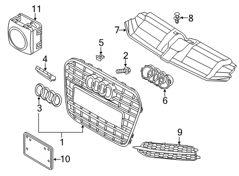 2012 Audi A6 Grille & Components Diagram