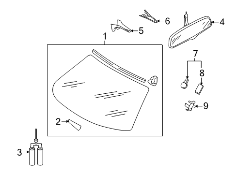 2012 Audi R8 Glass - Windshield Diagram
