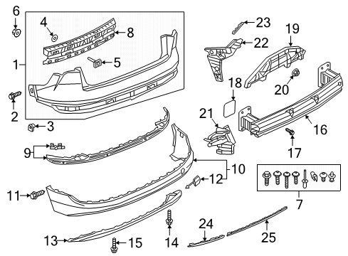 2019 Audi e-tron Quattro Bumper & Components - Rear Diagram