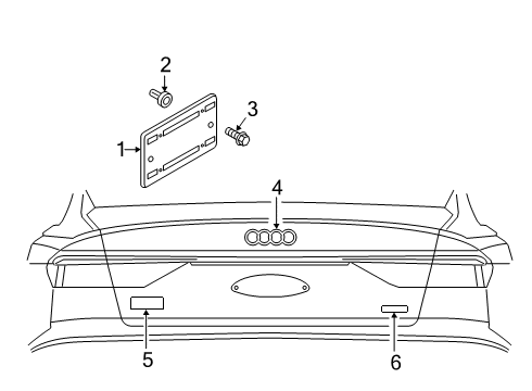 2019 Audi e-tron Quattro Exterior Trim - Lift Gate Diagram