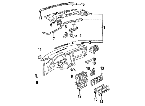 1994 Audi 90 Instrument Panel Diagram
