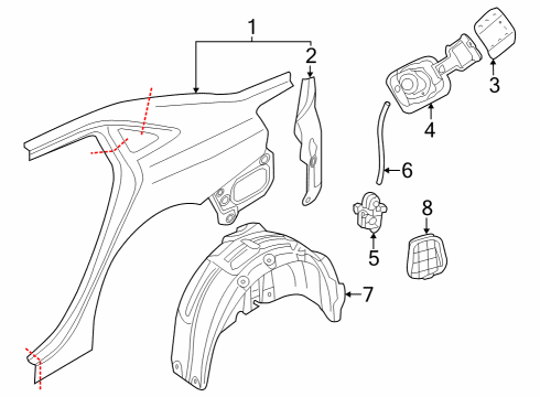 2025 Audi RS3 Quarter Panel & Components