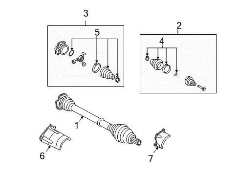 2007 Audi RS4 Drive Axles - Front Diagram