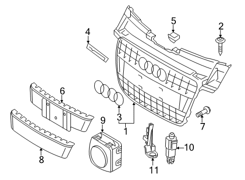 2009 Audi A4 Grille & Components Diagram 2