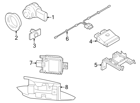 2022 Audi RS3 Electrical Components - Rear Bumper Diagram