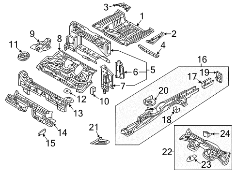 2017 Audi A3 Rear Floor & Rails Diagram 2
