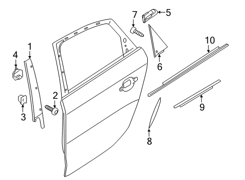 2013 Audi allroad Exterior Trim - Rear Door Diagram