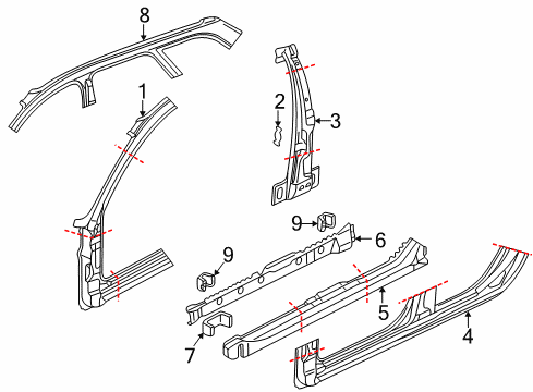 2000 Audi A6 Quattro Hinge Pillar Diagram 2