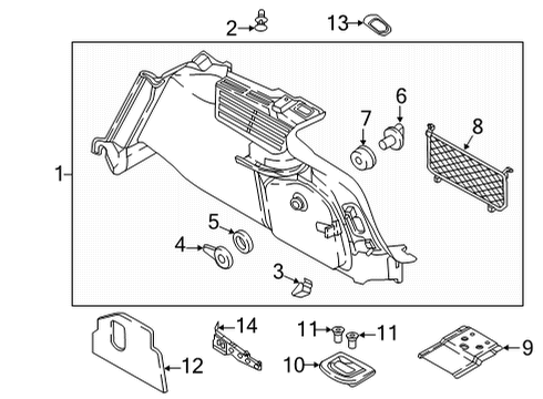 2023 Audi RS5 Trunk Trim Panel Lock Plate Diagram for 4L0-867-468-C-9B9
