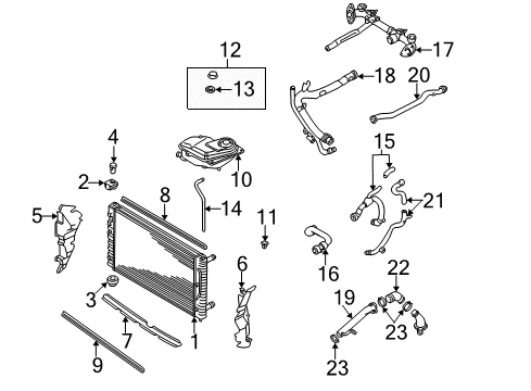 2004 Audi A6 Radiator & Components Diagram