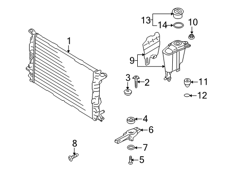 2008 Audi S5 Radiator & Components Diagram