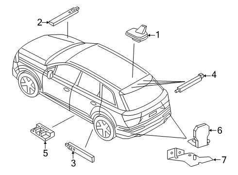 2025 Audi SQ7 Antenna & Radio Diagram