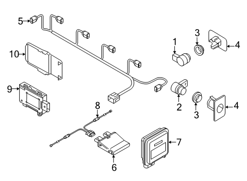 2025 Audi Q8 Electrical Components - Rear Bumper Diagram 2
