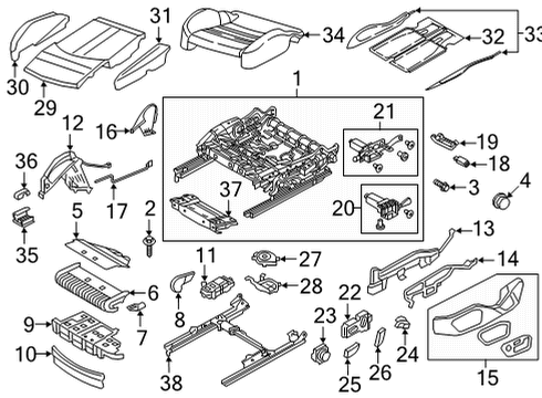 2025 Audi A6 allroad Passenger Seat Components Diagram 2