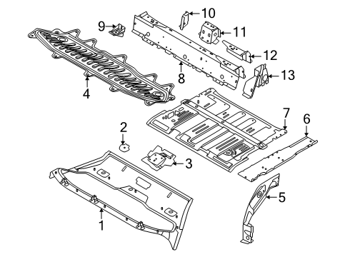 2025 Audi SQ6 e-tron Rear Floor & Rails Diagram 2