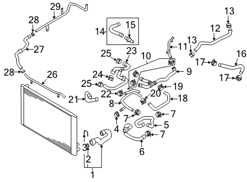 2007 Audi S8 Coolant Hose Diagram for 4E0-121-449-AE