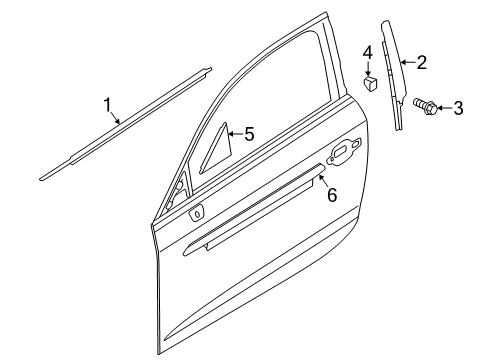 2016 Audi A3 Sportback e-tron Exterior Trim - Front Door Diagram