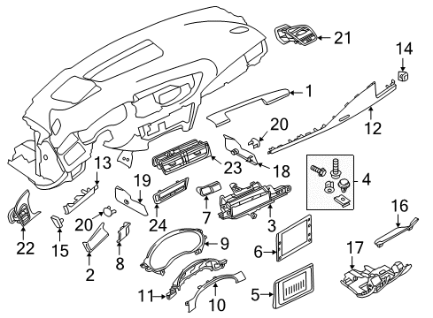 2015 Audi A7 Quattro Instrument Panel Components