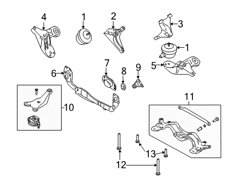 2005 Audi S4 Engine & Trans Mounting Diagram 9