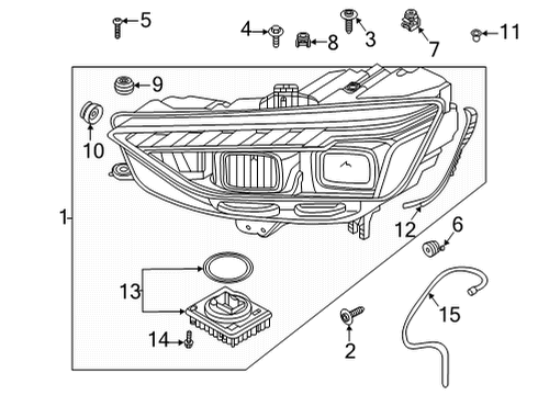 2024 Audi A4 Quattro Headlamp Components Diagram