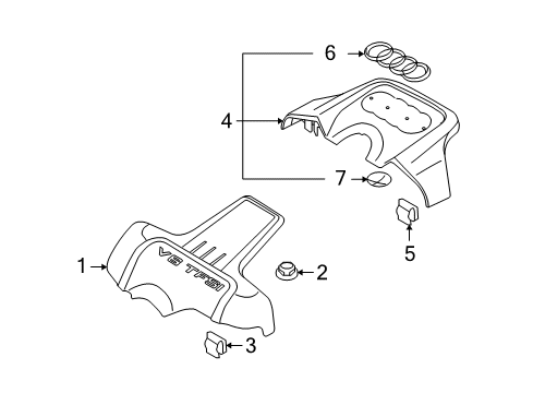 2011 Audi A6 Quattro Engine Appearance Cover Diagram