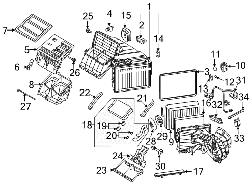 2008 Audi Q7 Heater Core & Control Valve Diagram