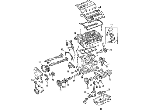 2000 Audi A4 Baffle Plate Diagram for 050-103-623