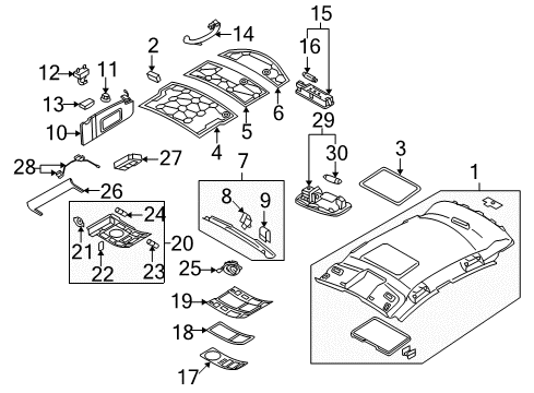 2010 Audi A6 Quattro Overhead Lamp Bulb Diagram for N-908-411-01