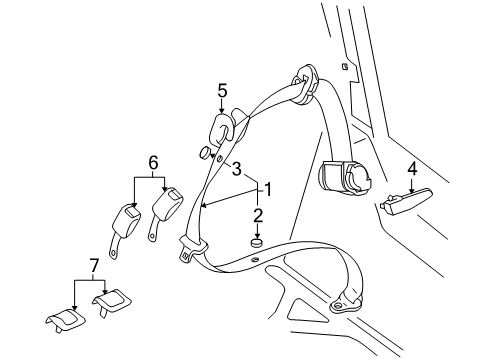 2001 Audi Allroad Quattro Seat Belt - Body Diagram 3