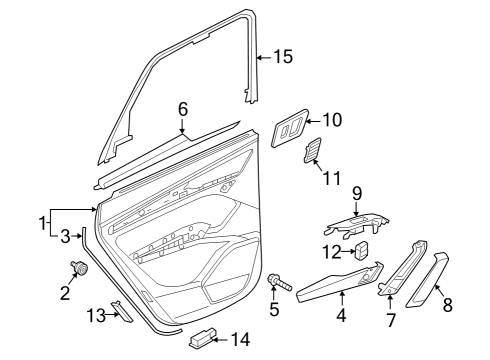 2022 Audi SQ5 Sportback Interior Trim - Rear Door Diagram 2