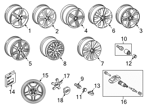 2015 Audi Q5 Wheel Covers & Trim Diagram