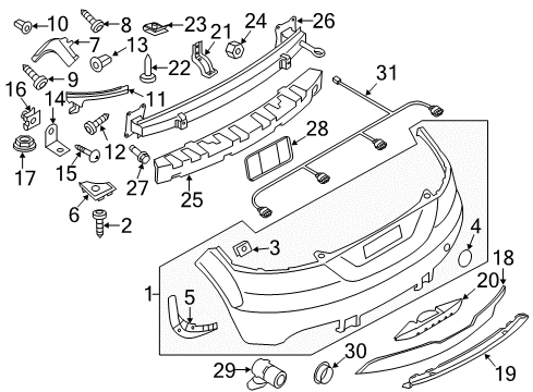 2008 Audi TT Bumper & Components - Rear Diagram