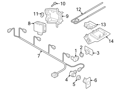 2020 Audi Q3 Electrical Components - Rear Bumper Diagram